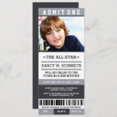 スポーツチケットバー（ユダヤ教の）バル・ミツバー招待状 招待状 (正面/裏面)