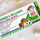 スポーツチケットパスカップルズベビーシャワー招待状 招待状