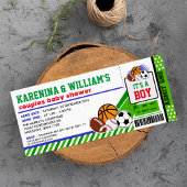 スポーツチケットパスカップルズベビーシャワー招待状 招待状