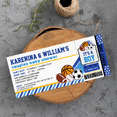 スポーツチケットパスカップルズベビーシャワー招待状 招待状