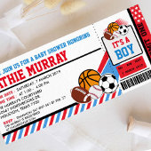 スポーツチケットパスベビーシャワー招待状 招待状