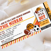 スポーツチケットパスベビーシャワー招待状 招待状