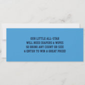 スポーツチケットベビーシャワー招待状ブルー 招待状 (裏面)