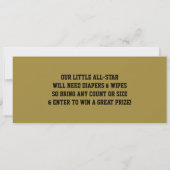 スポーツチケットベビーシャワー招待状、ブラック、金ゴールド 招待状 (裏面)