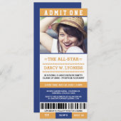 スポーツチケット卒業パーティー招待状 招待状 (正面/裏面)