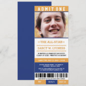 スポーツチケット卒業パーティー招待状 招待状 (正面/裏面)