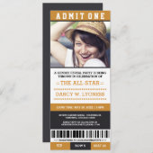 スポーツチケット性別発表パーティー招待状 招待状 (正面/裏面)