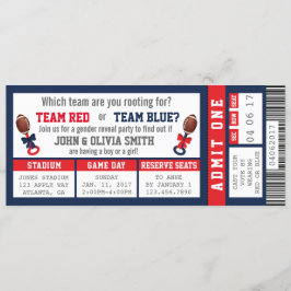 スポーツチケット性別発表招待状、フットボール 招待状