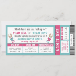 スポーツチケット性別発表招待状、野球 招待状