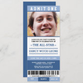 スポーツチケット独身パーティーの招待状 招待状 (正面/裏面)