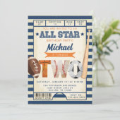 スポーツチケット2nd誕生日パーティー 招待状 (スタンド正面)