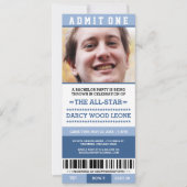 スポーツチケット バチェラーパーティー招待状 招待状 (正面)