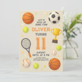 スポーツチャンピオンの誕生日パーティー 招待状 (スタンド正面)
