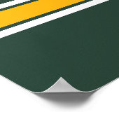 スポーツチームあなたの名前番号緑の金ゴールド白 ポスター (角)