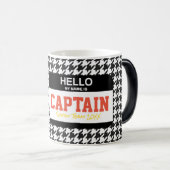 スポーツチームこんにちは私の名前はキャプテン千鳥格子の モーフィングマグカップ (正面右)