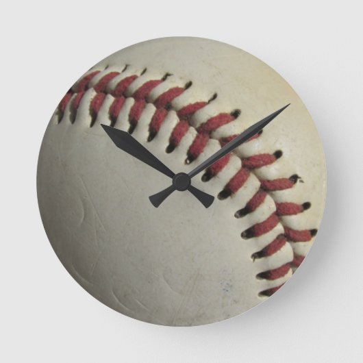 スポーツチームの試合球 野球場 コーチ アート ラウンド壁時計 (正面)