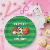スポーツチームの誕生日 ペーパープレート (パーティー)