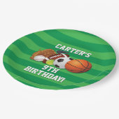 スポーツチームの誕生日 ペーパープレート (アングル)