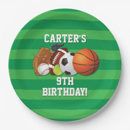 スポーツチームの誕生日 ペーパープレート
