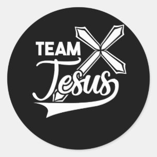 スポーツチームイエスキリスト教信仰クロスChrist Rise ラウンドシール