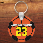 スポーツチームオレンジサッカーボールキーチェーン キーホルダー (正面)