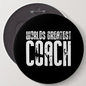 スポーツチームコーチ: 世界ですばらしいコーチ 缶バッジ (正面&裏面)