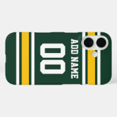 スポーツチームサッカージャージーグリーン名番号 Case-Mate iPhoneケース (裏面 (横))