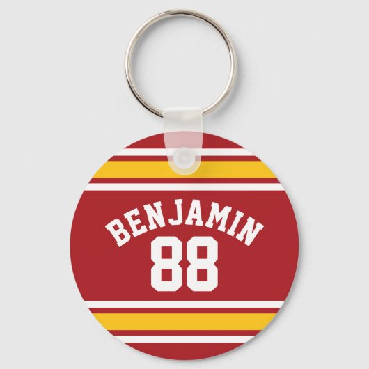 スポーツチームサッカージャージー名前をカスタムする番号 キーホルダー (正面)
