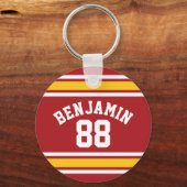 スポーツチームサッカージャージー名前をカスタムする番号 キーホルダー (正面)