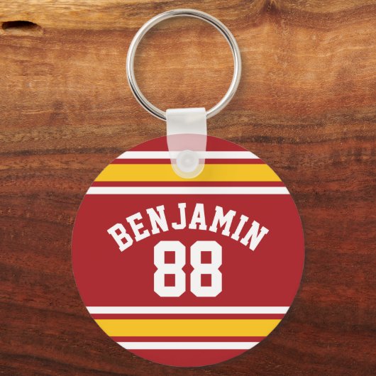 スポーツチームサッカージャージー名前をカスタムする番号 キーホルダー (正面)