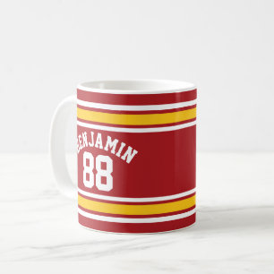 スポーツチームサッカージャージー名前をカスタムする番号 コーヒーマグカップ