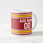 スポーツチームサッカージャージー名前をカスタムする番号 ジャンボコーヒーマグカップ (正面右)