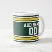 スポーツチームサッカージャージー名前をカスタムする番号 ジャンボコーヒーマグカップ (正面右)