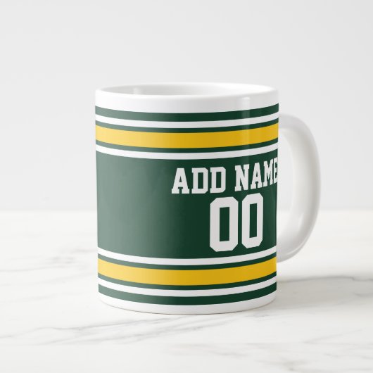スポーツチームサッカージャージー名前をカスタムする番号 ジャンボコーヒーマグカップ (正面右)