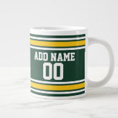スポーツチームサッカージャージー名前をカスタムする番号 ジャンボコーヒーマグカップ (右)