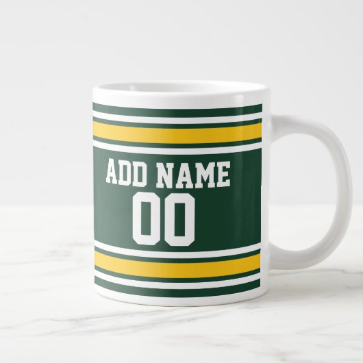 スポーツチームサッカージャージー名前をカスタムする番号 ジャンボコーヒーマグカップ (右)