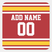 スポーツチームサッカージャージー名前をカスタムする番号 スクエアシール (正面)