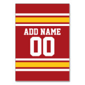 スポーツチームサッカージャージー名前をカスタムする番号 テーブルナンバー (裏面)