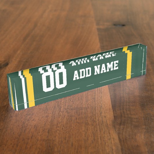 スポーツチームサッカージャージー名前をカスタムする番号 デスクネームプレート (側面)