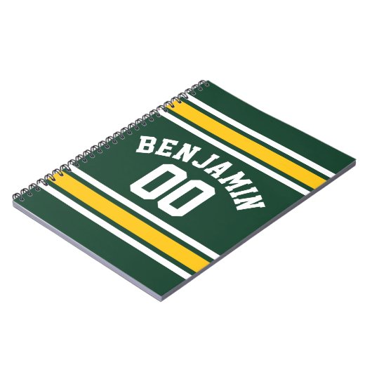 スポーツチームサッカージャージー名前をカスタムする番号 ノートブック (左側)