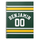 スポーツチームサッカージャージー名前をカスタムする番号 ノートブック (正面)