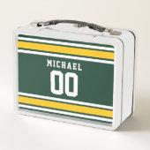 スポーツチームサッカージャージー名前をカスタムする番号 メタルランチボックス (裏面)