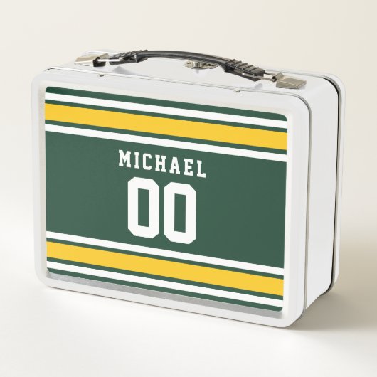 スポーツチームサッカージャージー名前をカスタムする番号 メタルランチボックス (裏面)
