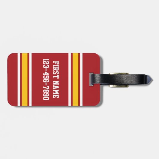 スポーツチームサッカージャージー名前をカスタムする番号 ラゲッジタグ (裏面横)