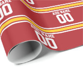 スポーツチームサッカージャージー名前をカスタムする番号 ラッピングペーパー (ロールコーナー)