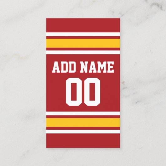 スポーツチームサッカージャージー名前をカスタムする番号 名刺 (正面)