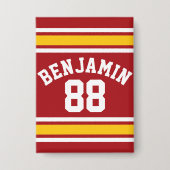 スポーツチームサッカージャージー名前をカスタムする番号 缶バッジ (正面)