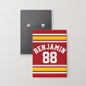 スポーツチームサッカージャージー名前をカスタムする番号 缶バッジ (正面/裏面)