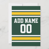 スポーツチームサッカージャージー名前をカスタムする 招待状 (裏面)