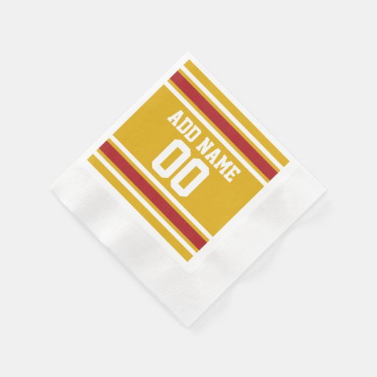スポーツチームジャージー名前をカスタムするとナンバー 縁ありカクテルナプキン (角)